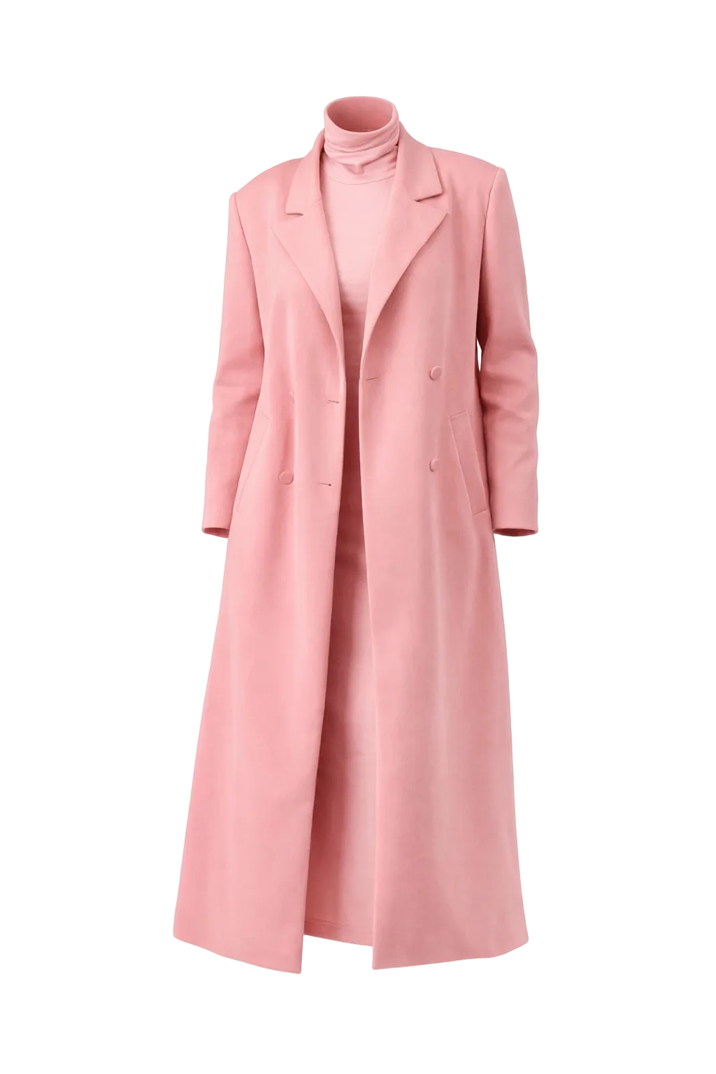 Cotton Candy Pink Trench Coat with Dress