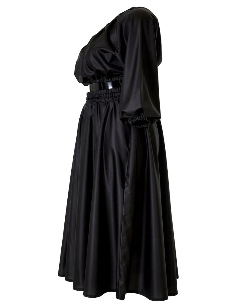Illusion Two-Piece Dress Black / 3XL Illusion Two-Piece Dress Black / 3XL