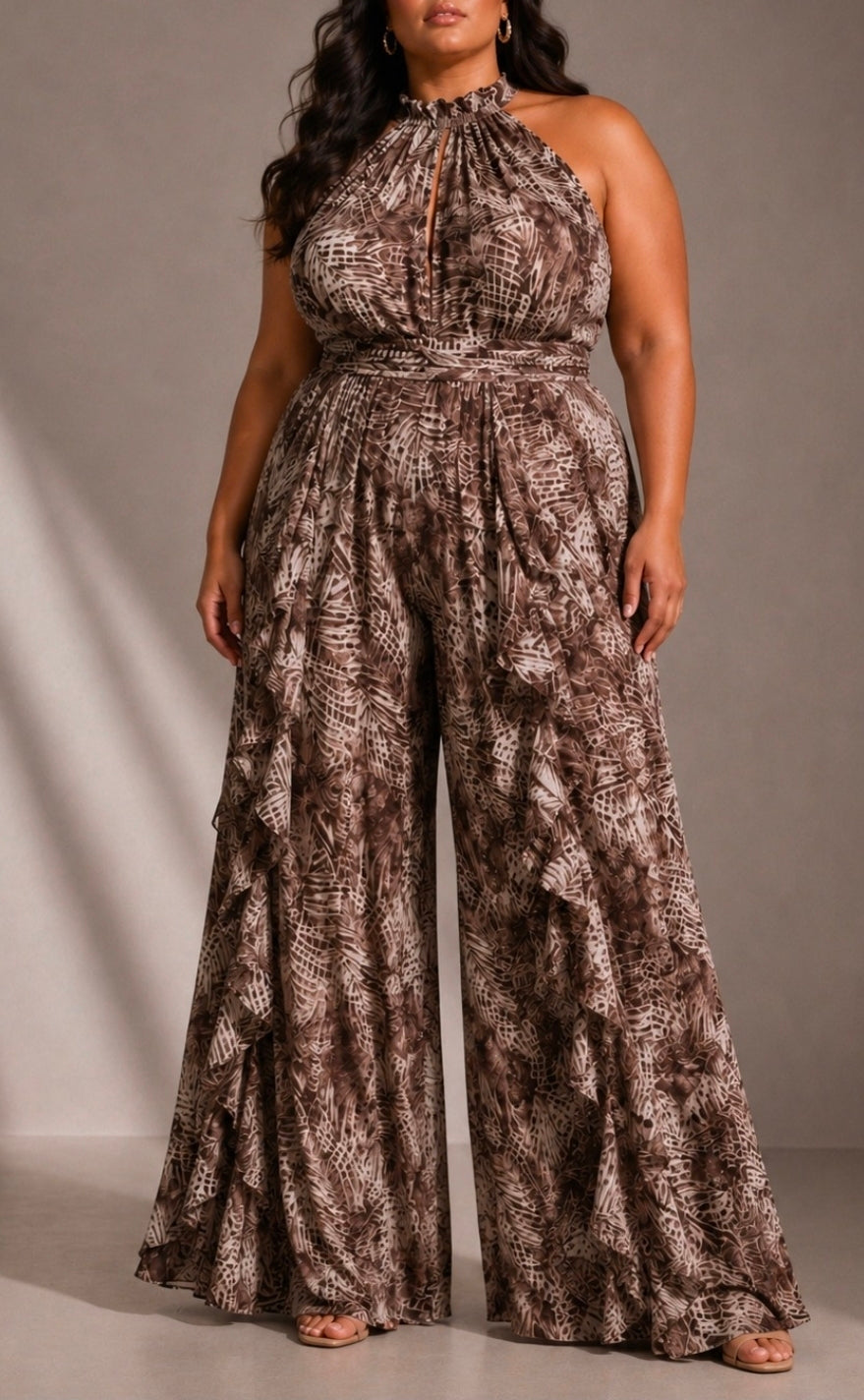 Statement Ruffle Wide-Leg Jumpsuit