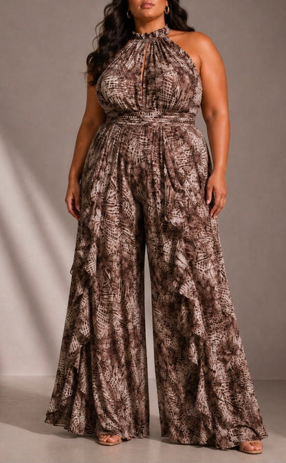 Statement Ruffle Wide-Leg Jumpsuit