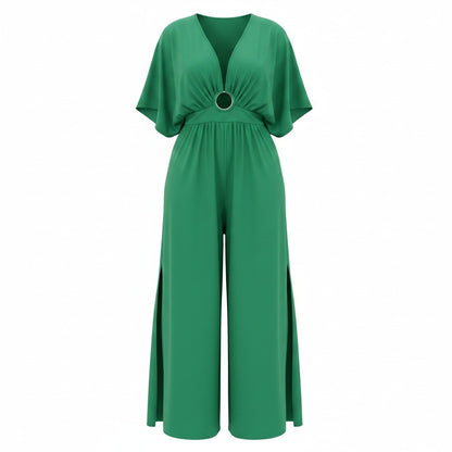 Green jumpsuit on a white background