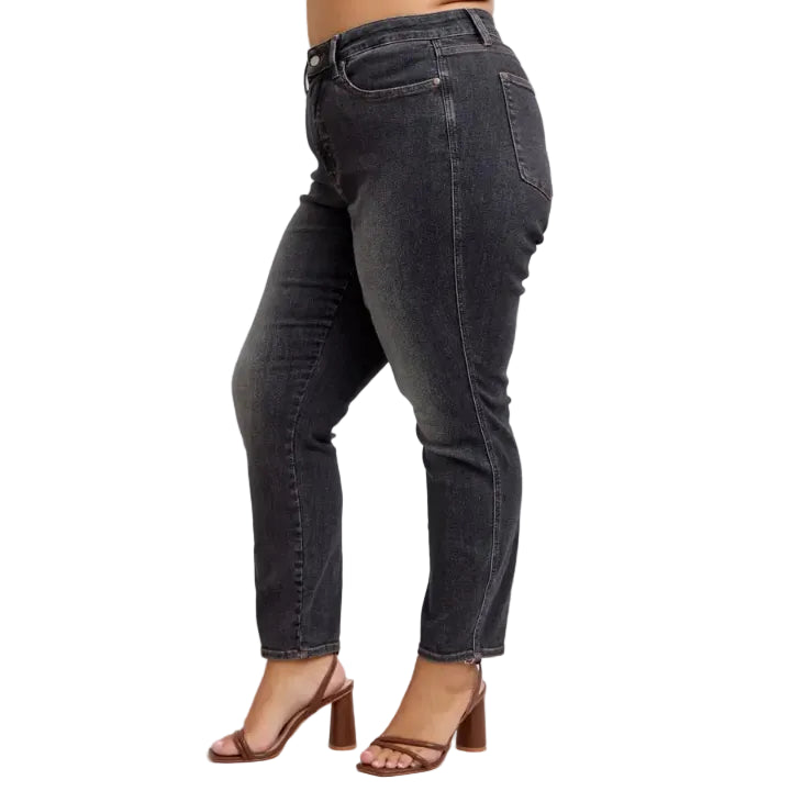 Mid Rise Tummy Control Slim Fit Jeans