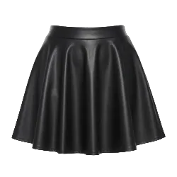 Black leather skirt on a white background (front)
