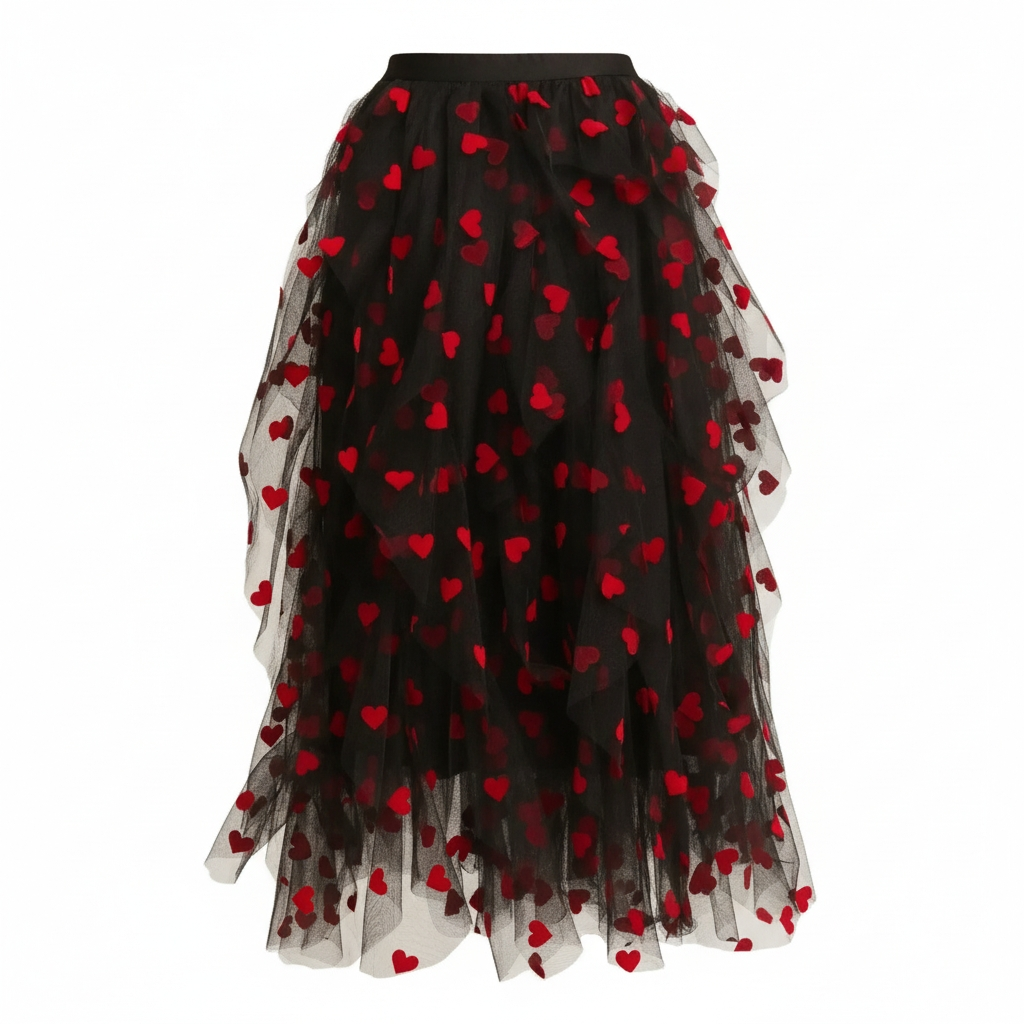 Cupid's Confetti Tulle Midi Skirt