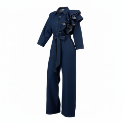Denim Ruffle Goddess Jumpsuit
