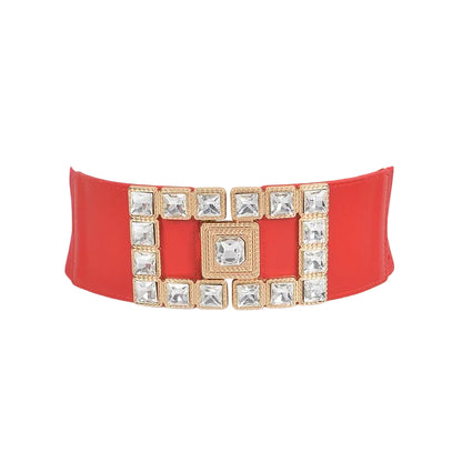 Geometric Crystal Elastic Waist Belt