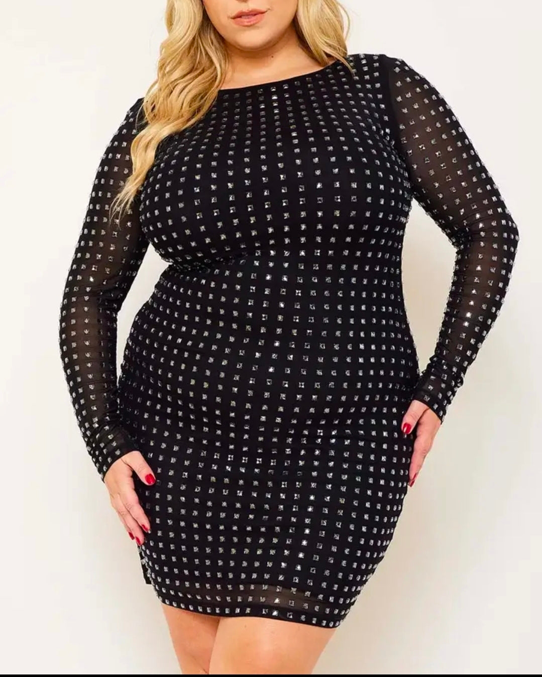 Studded Mesh Dress