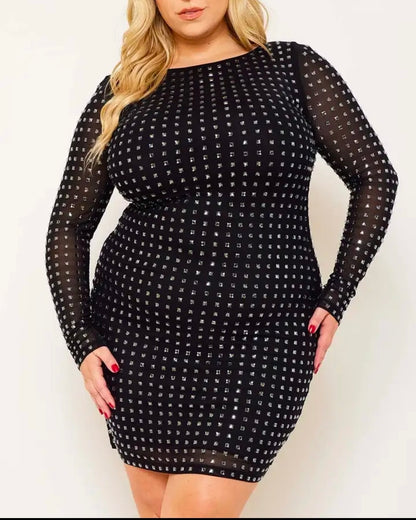 Studded Mesh Dress