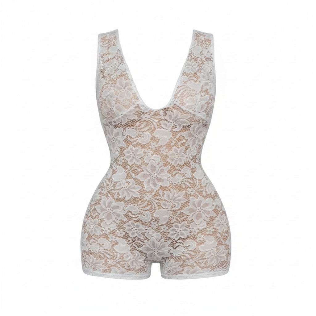 Midnight Temptation Lace Romper