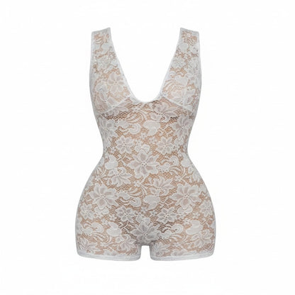 Midnight Temptation Lace Romper