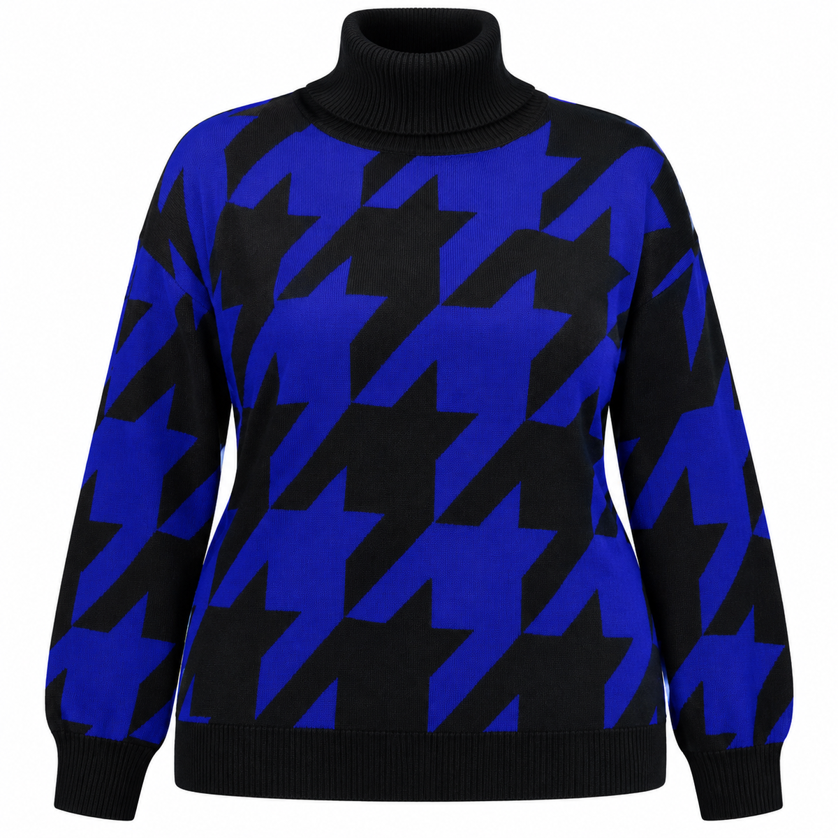 Royal Blue Reign Houndstooth Sweater