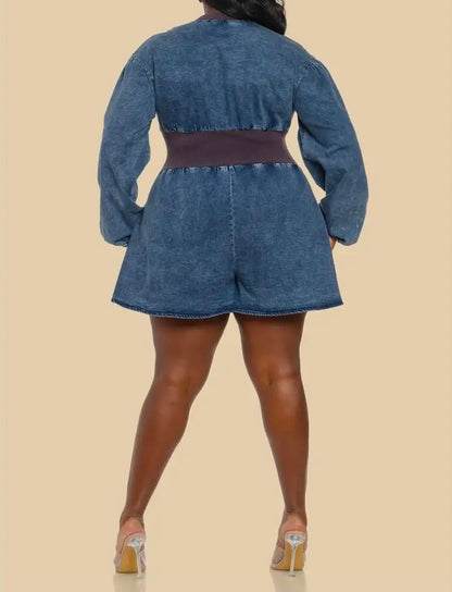 Snatched in Denim Romper