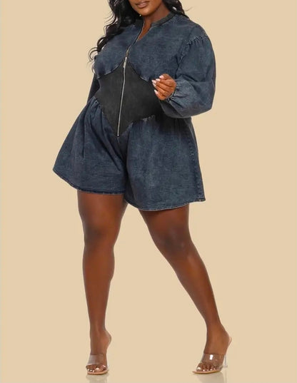 Snatched in Denim Romper