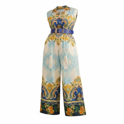 Mediterranean Muse Wide-Leg Jumpsuit