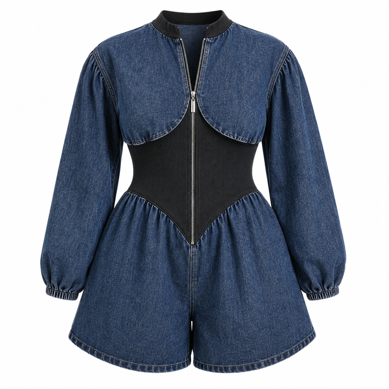 Snatched in Denim Romper