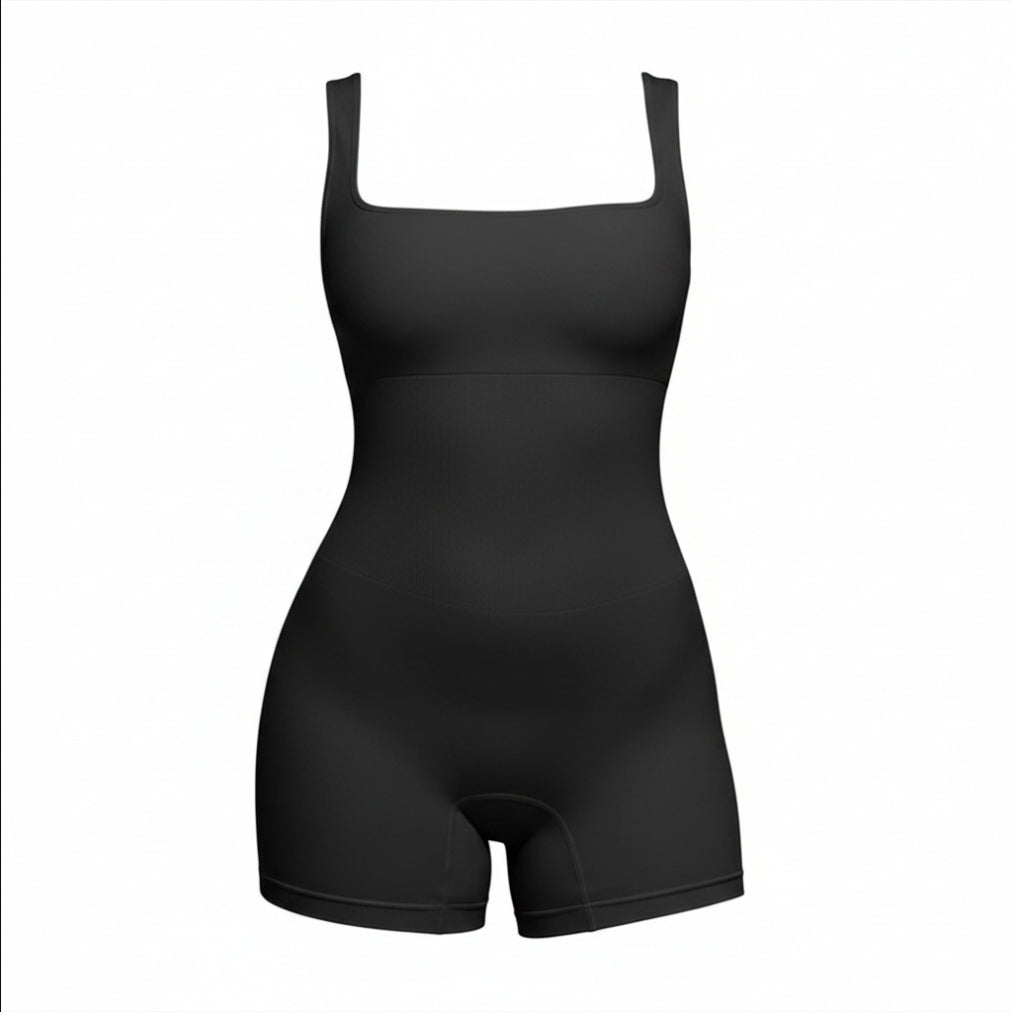 Confident Control | Wide Strap Shorts-Style Bodysuit