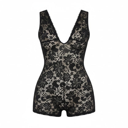 Midnight Temptation Lace Romper