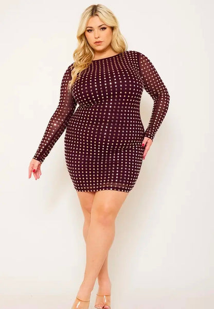 Studded Mesh Dress
