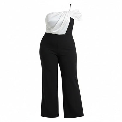 Black & White Draped Jumpsuit