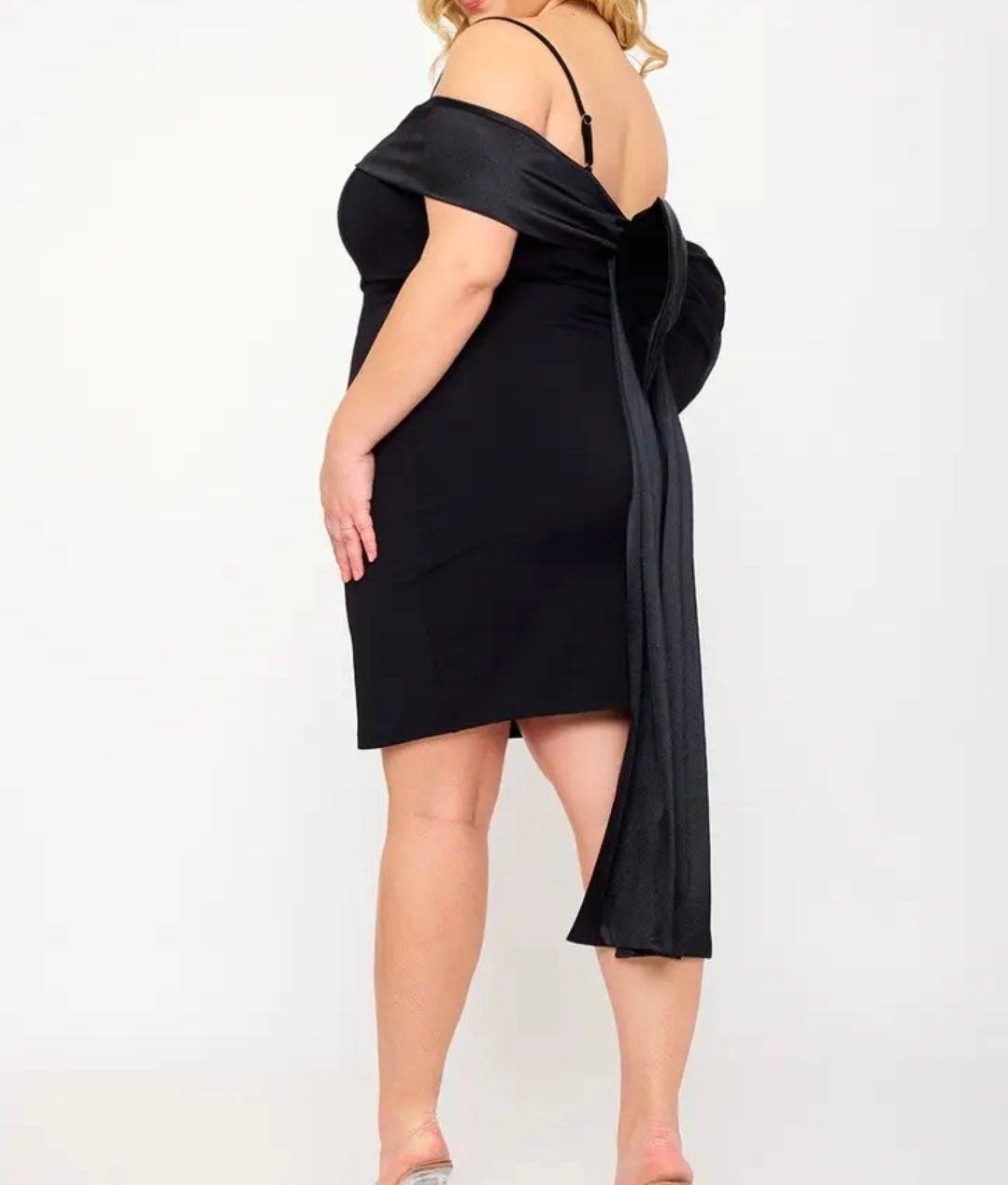 Big Bow Off-Shoulder Bodycon Dress