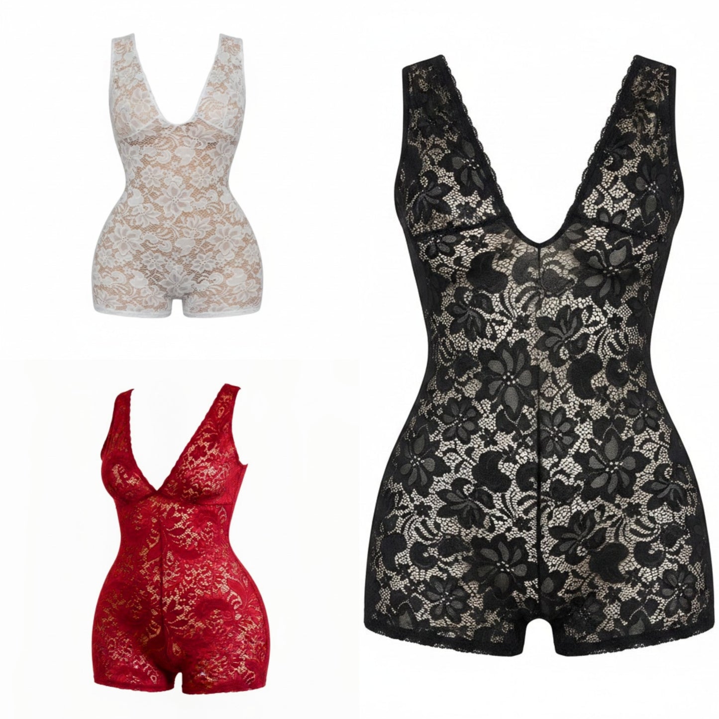 Midnight Temptation Lace Romper