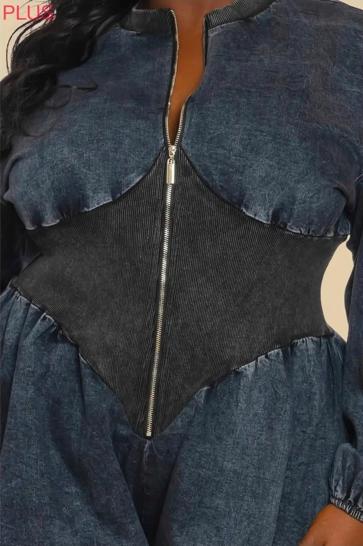 Snatched in Denim Romper