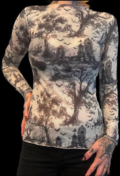 Spooky Mesh Top