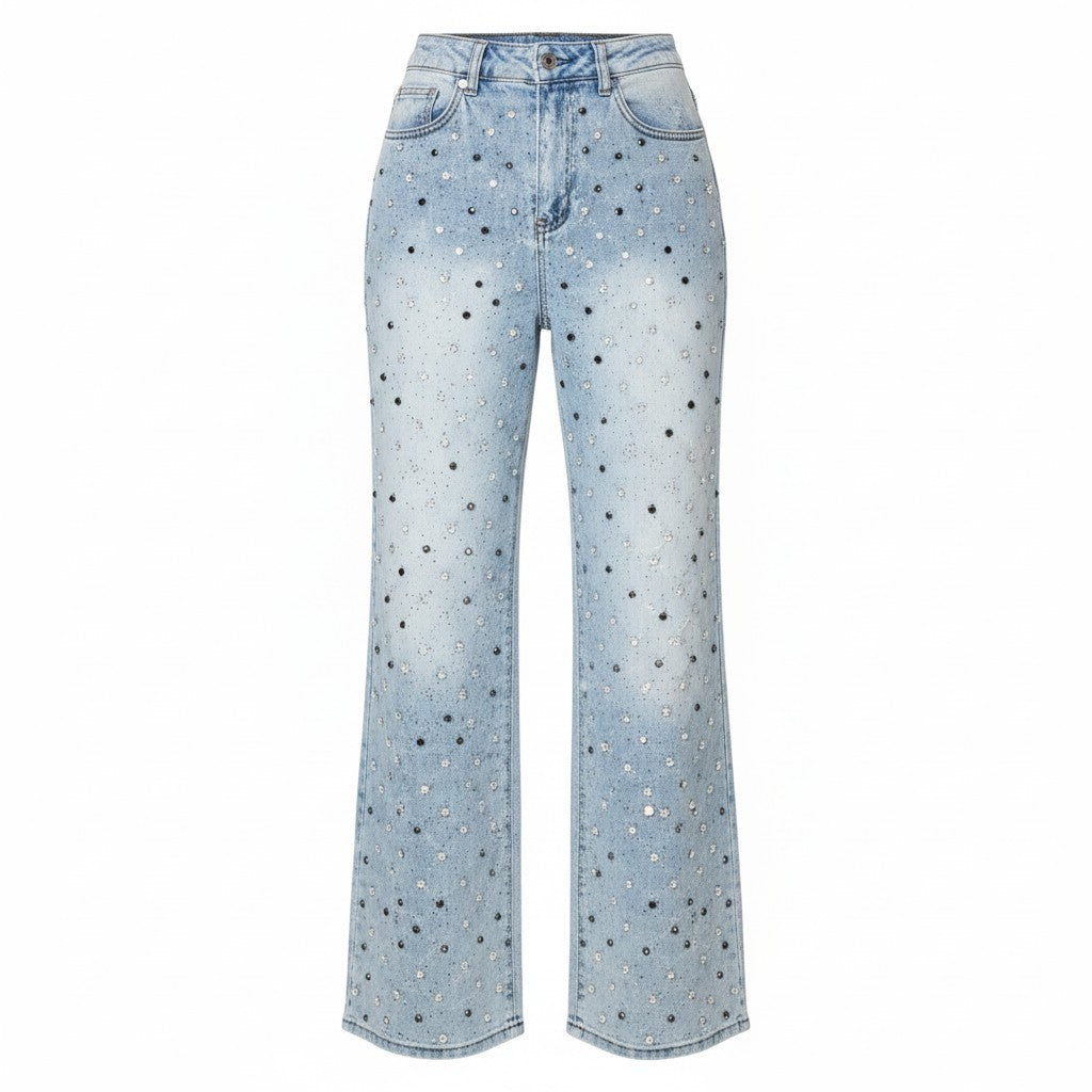 Dripping in Denim Jeweled Jeans