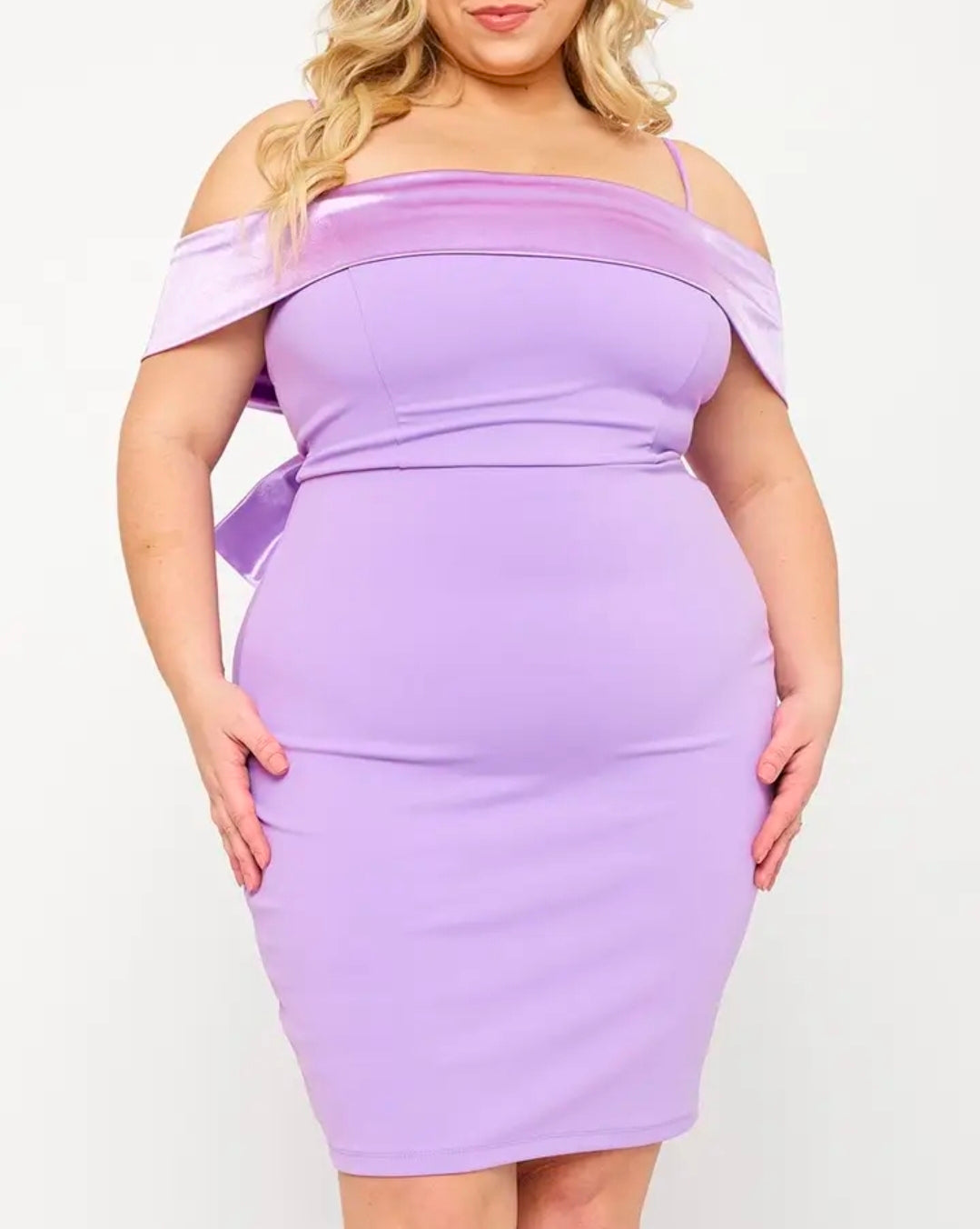 Big Bow Off-Shoulder Bodycon Dress