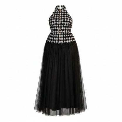 Uptown Houndstooth Tulle Dress