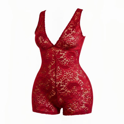 Midnight Temptation Lace Romper