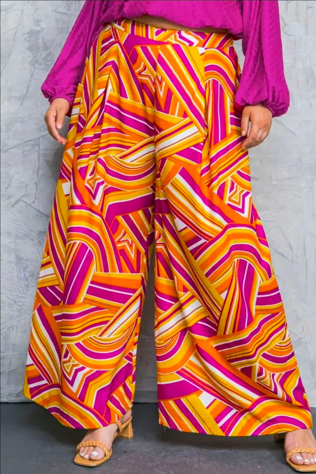 Retro Groove Wide-Leg Pants