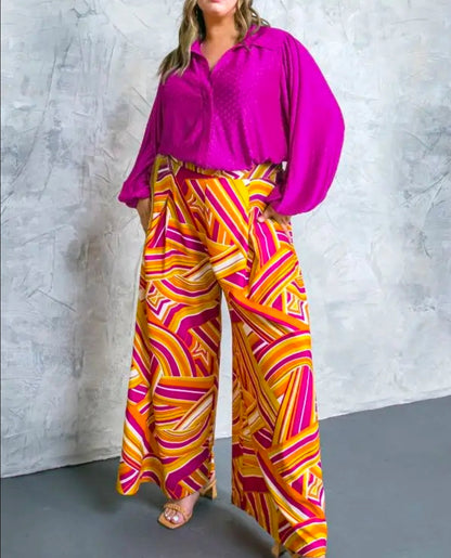 Retro Groove Wide-Leg Pants